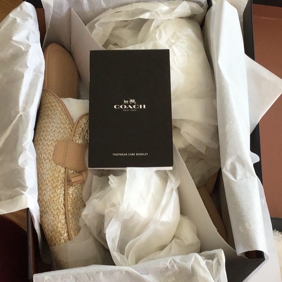 - Sz 11B Coach Stassi Metallic Raffia slide..NWB. - Picture 3 of 6